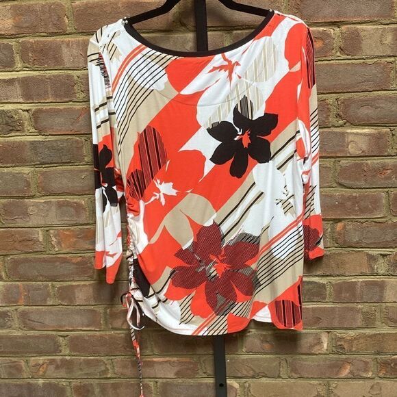 Ruby Rd Multi 3:4 Sleeve Tunic Top Size Large - Picture 2 of 5